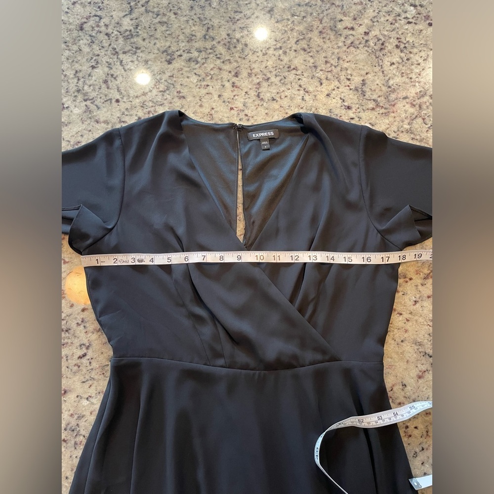 Express Black chiffon Mini skater Dress size 8 - Picture 6 of 8